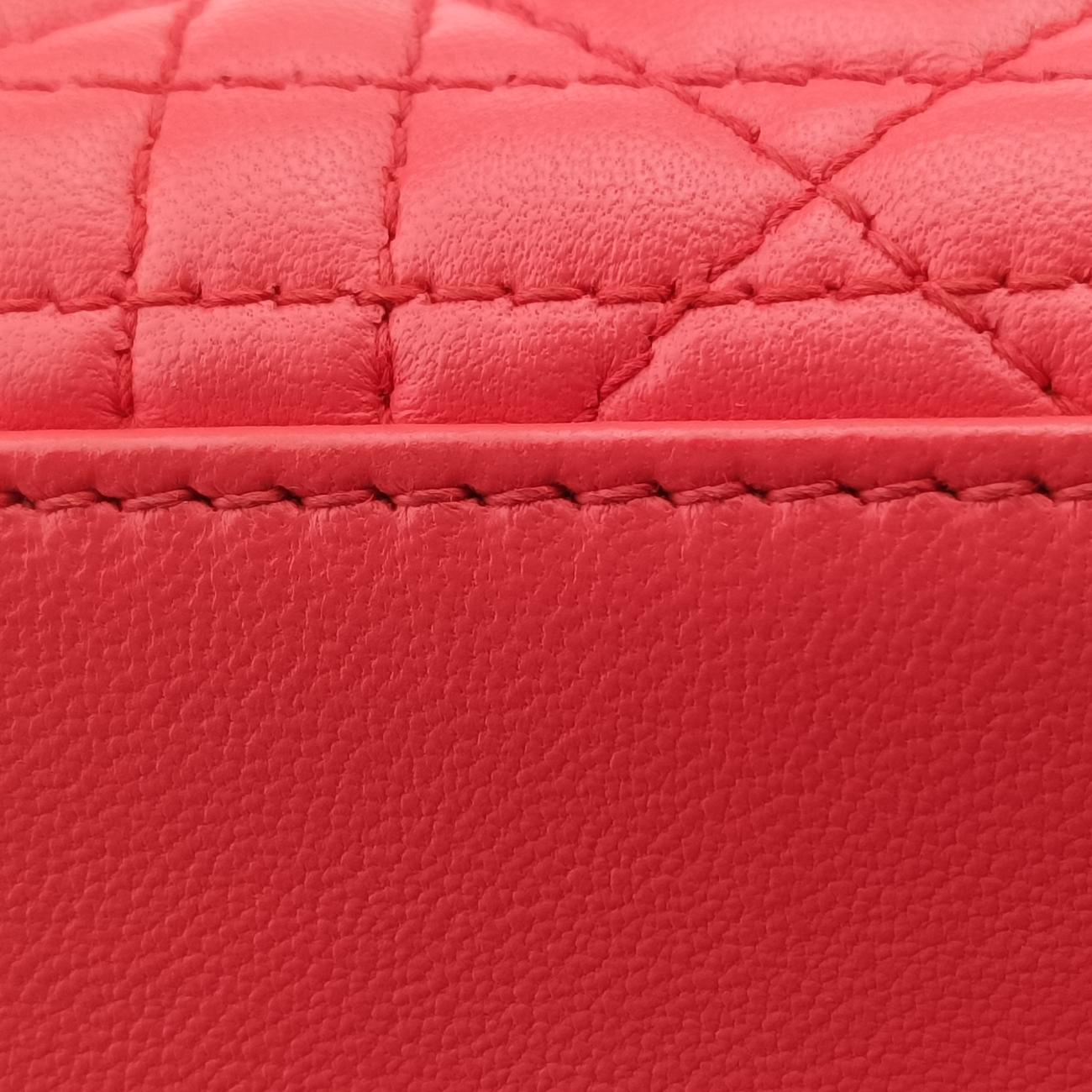 Lady Dior Orange×Pink lambskin 15-BO-0133レディディオール オレンジ×ピンク ラムスキン 15-BO-0133