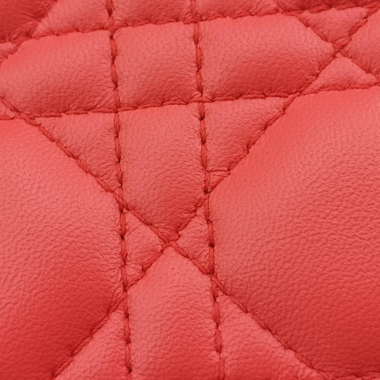 Lady Dior Orange×Pink lambskin 15-BO-0133レディディオール オレンジ×ピンク ラムスキン 15-BO-0133