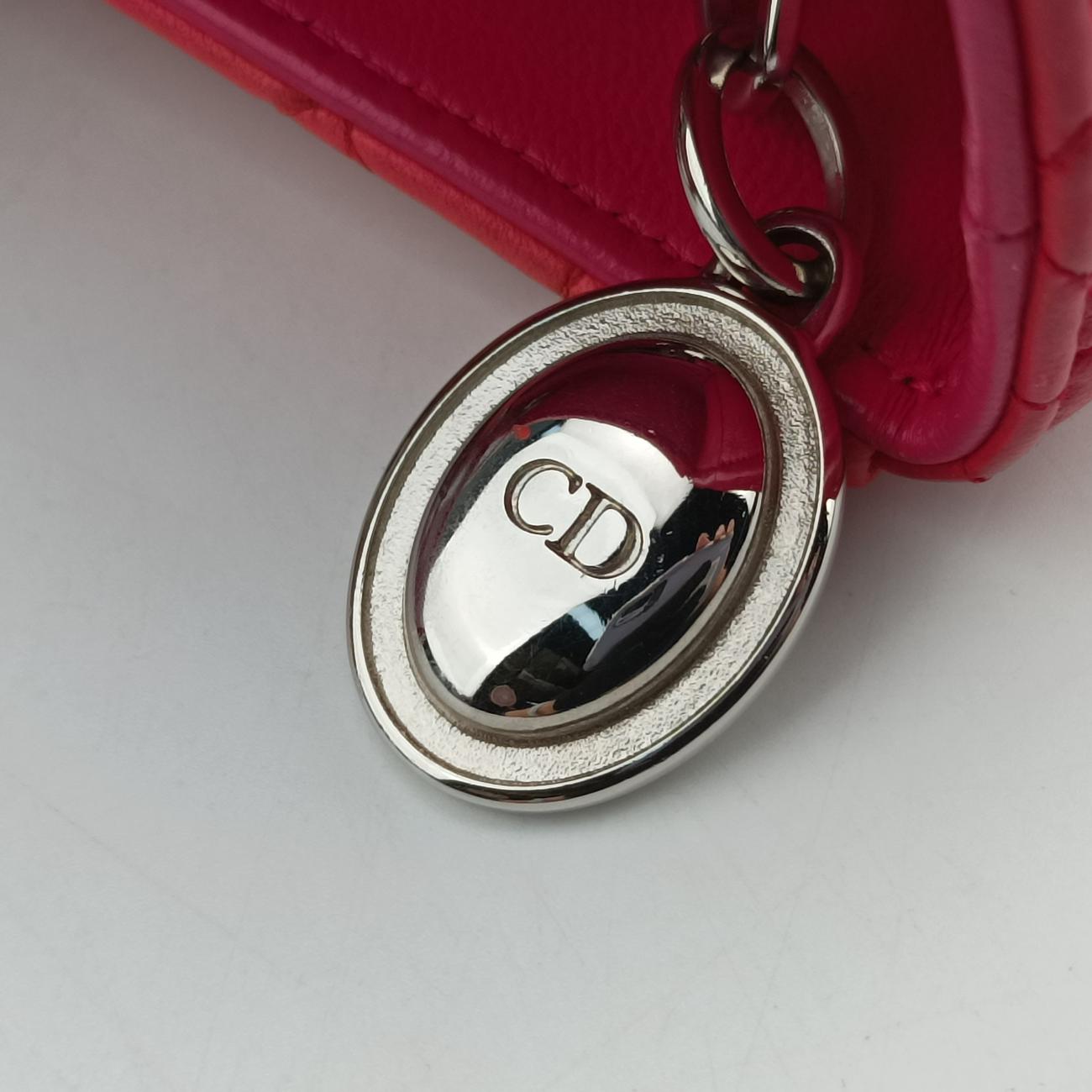 Lady Dior Orange×Pink lambskin 15-BO-0133レディディオール オレンジ×ピンク ラムスキン 15-BO-0133