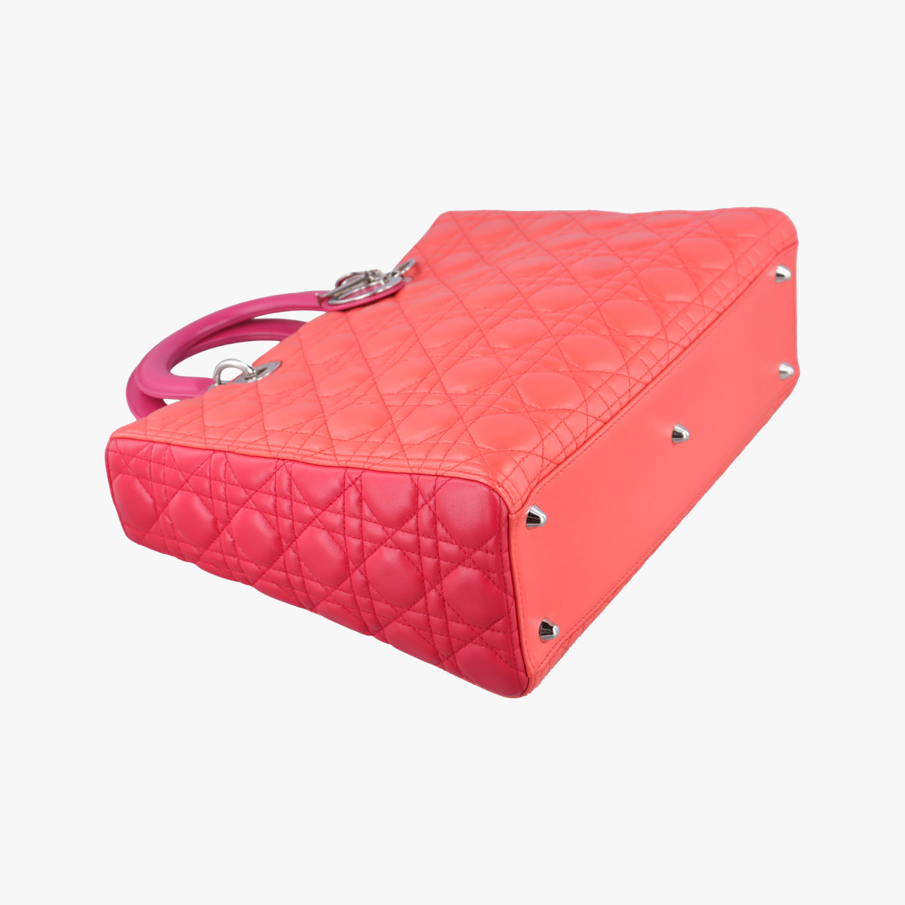 Lady Dior Orange×Pink lambskin 15-BO-0133レディディオール オレンジ×ピンク ラムスキン 15-BO-0133