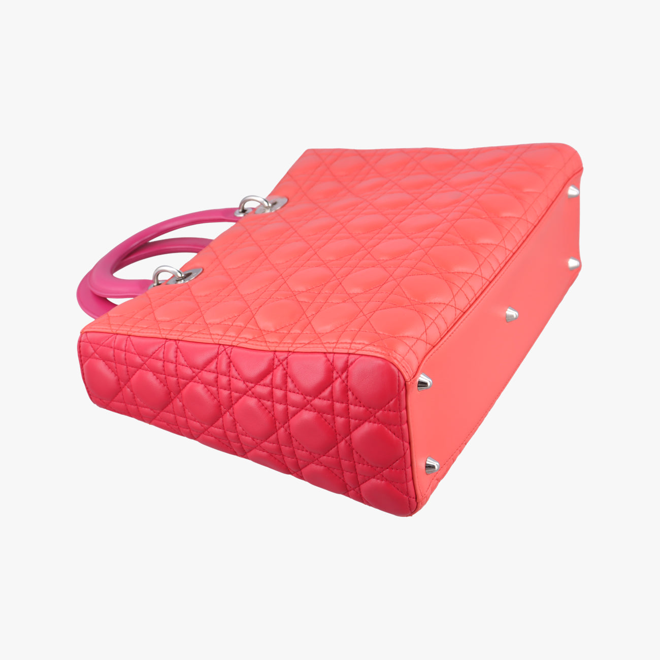 Lady Dior Orange×Pink lambskin 15-BO-0133レディディオール オレンジ×ピンク ラムスキン 15-BO-0133