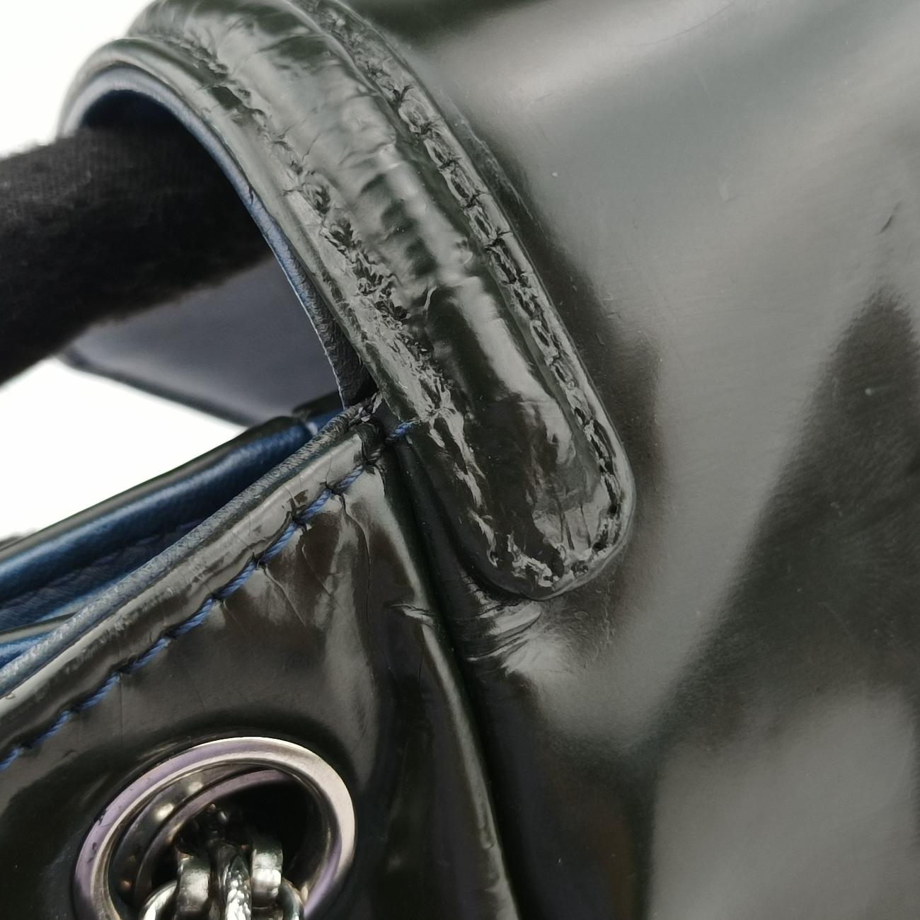 Chain Flap black Patent A46823 12688238チェーンフラップ ブラック パテント A46823 12688238