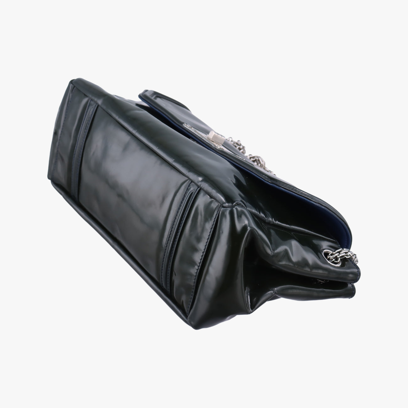 Chain Flap black Patent A46823 12688238チェーンフラップ ブラック パテント A46823 12688238