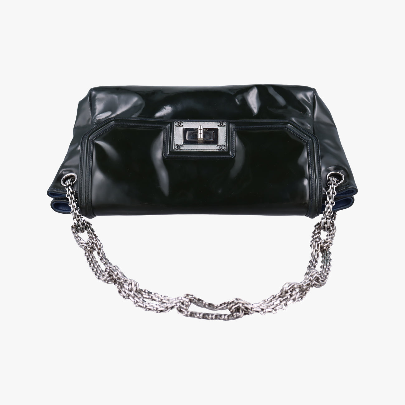 Chain Flap black Patent A46823 12688238チェーンフラップ ブラック パテント A46823 12688238