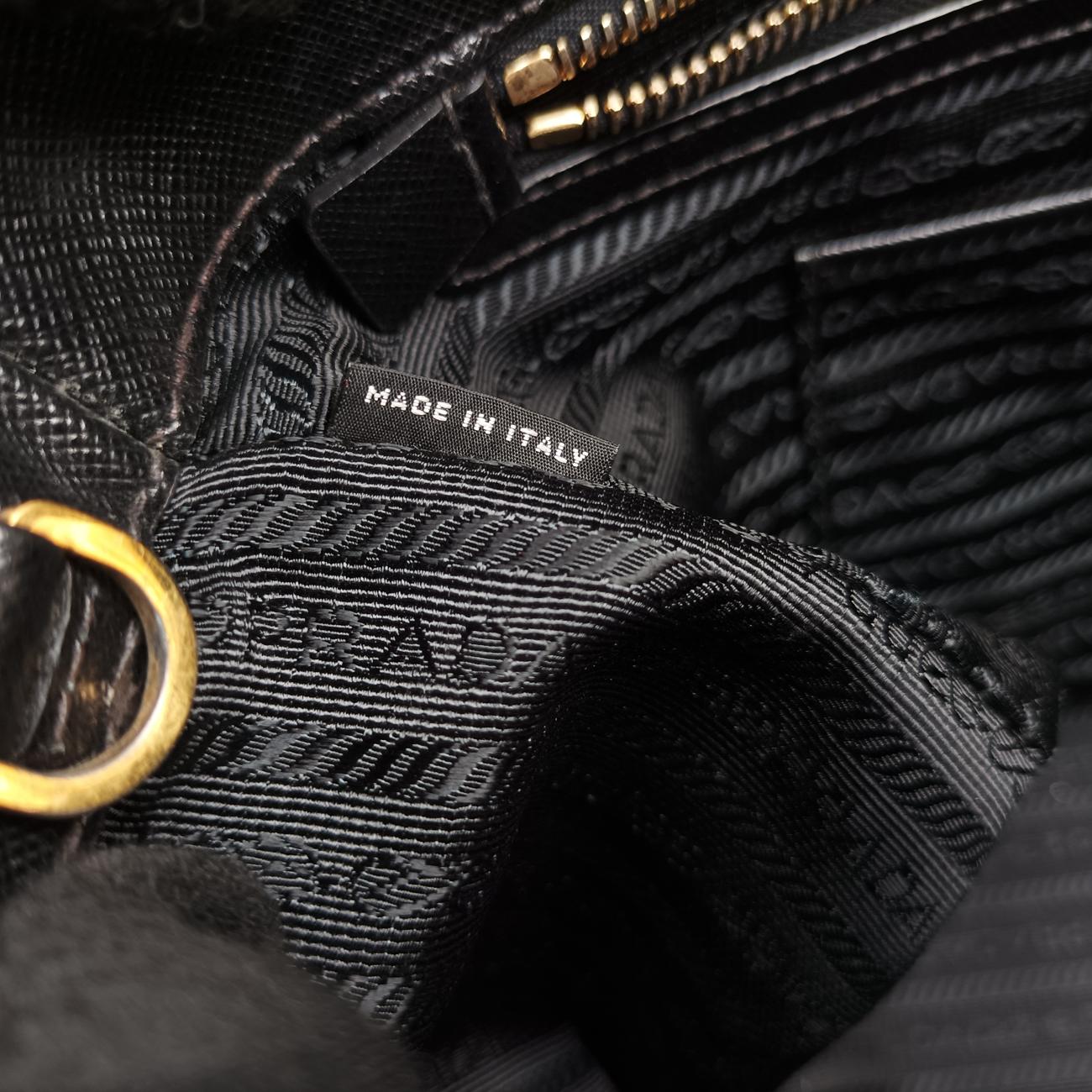 Galleria Black SAFFIANO Leather 1BA274 7/A 173ガレリア ブラック サフィアーノレザー 1BA274 7/A 173