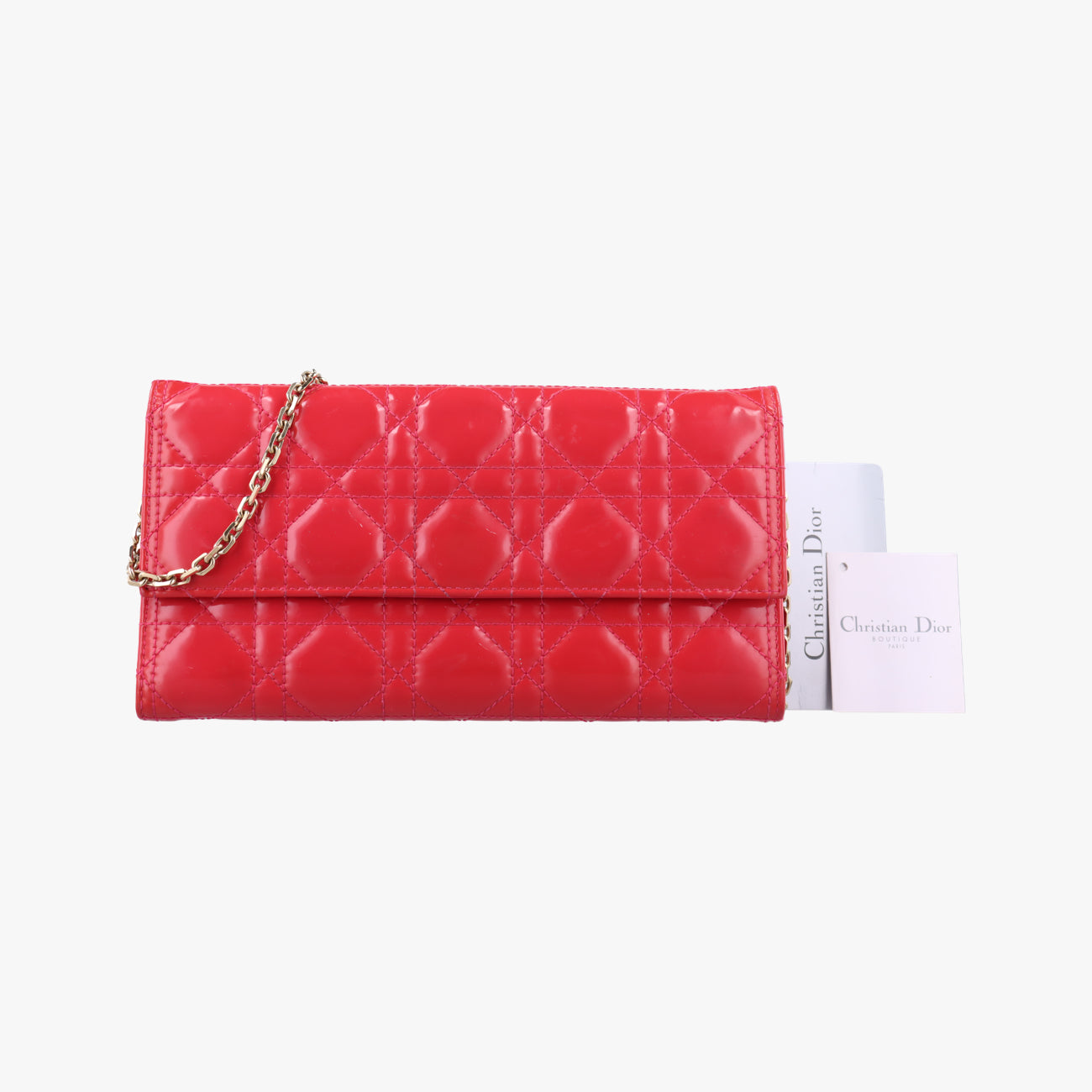 Lady Dior cannage Red lambskin 02-LU-0134レディディオール カナージュ レッド ラムスキン 02-LU-0134