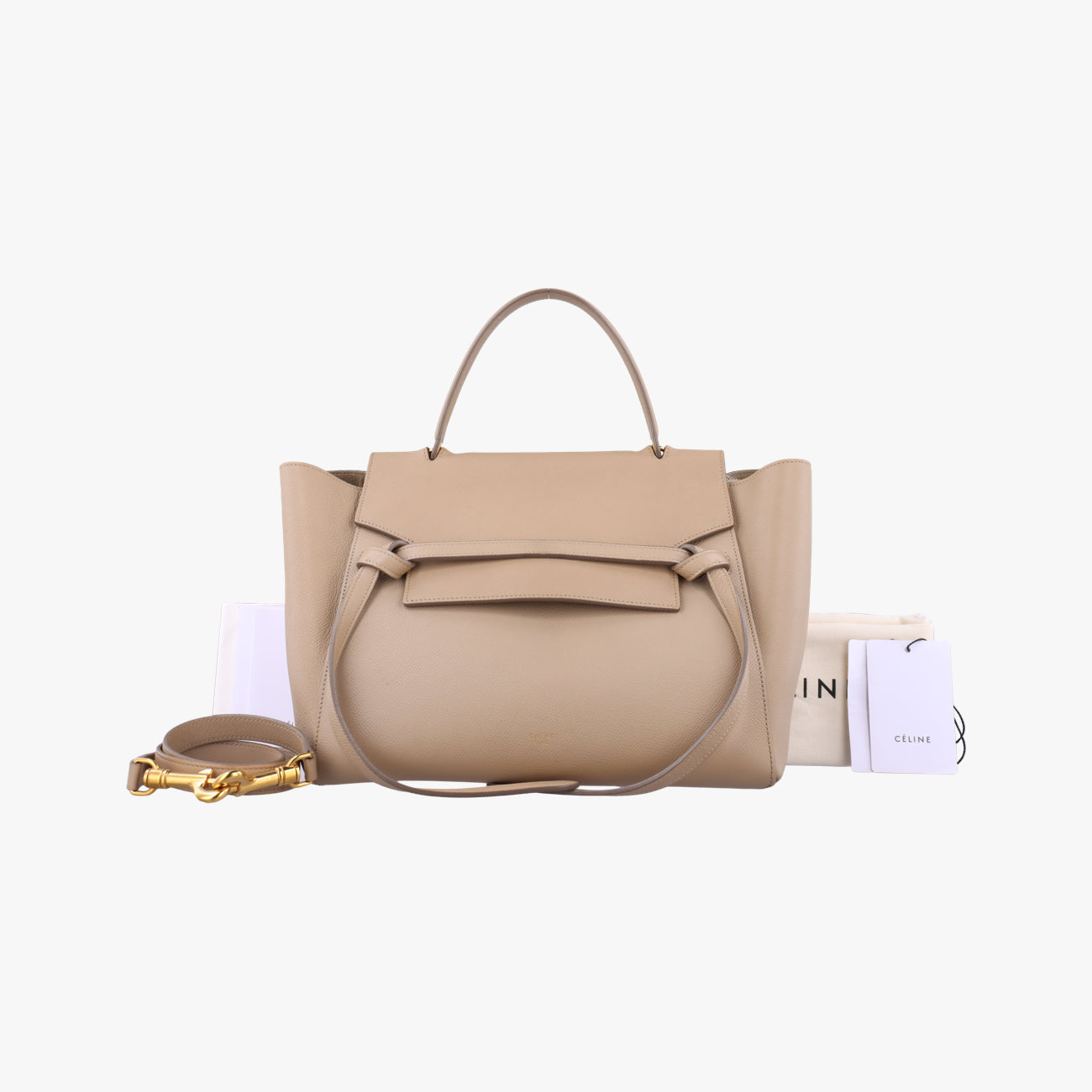 BELT　mini Beige Leather W-CU-3157ベルトバッグミニ ベージュ レザー W-CU-3157