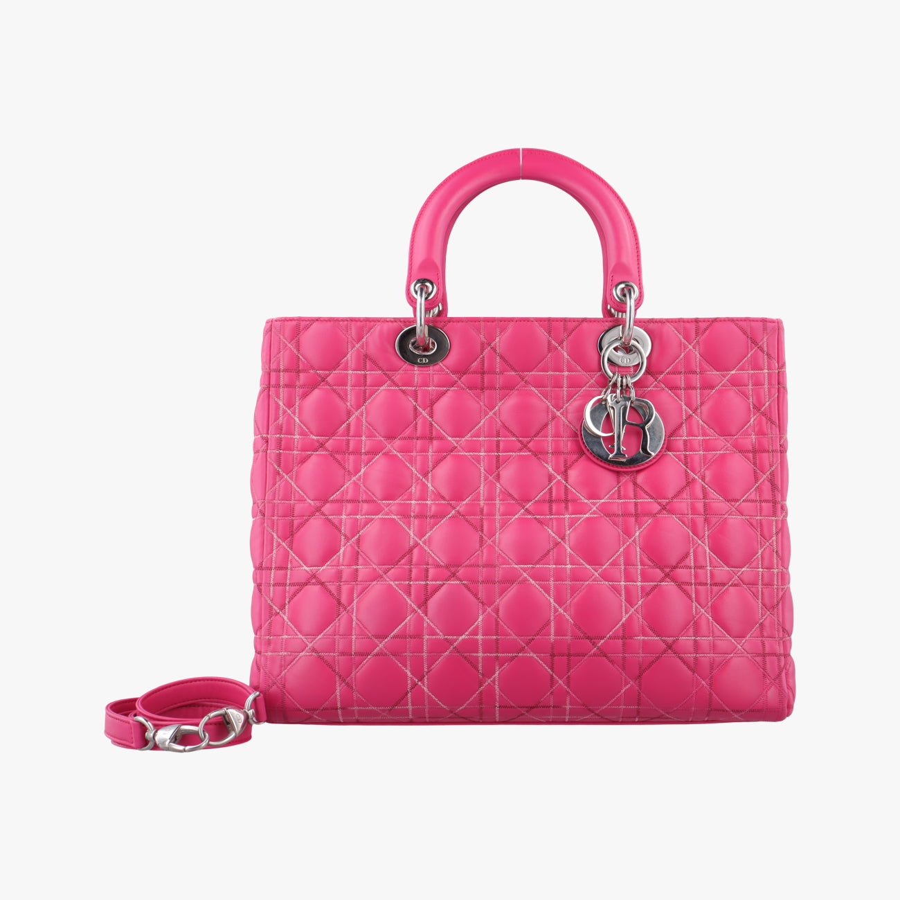 Lady Dior Rose lambskin 01-MA-0111レディディオール ローズ レッド ラムスキン 01-MA-0111
