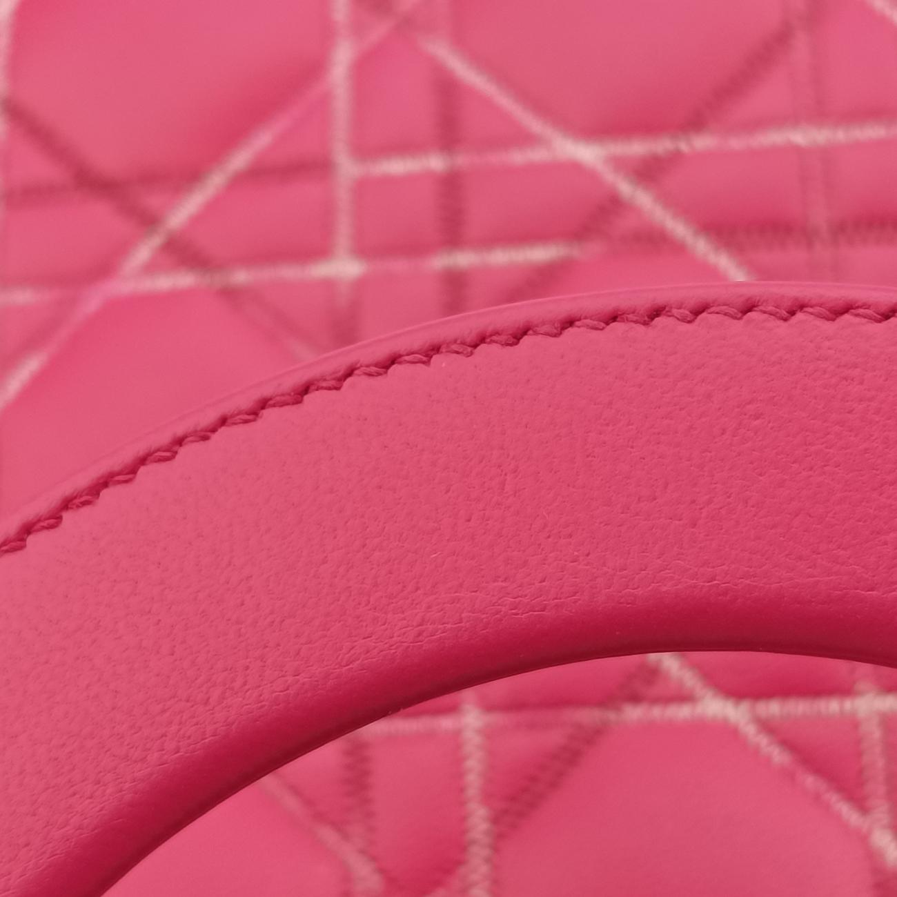 Lady Dior Rose lambskin 01-MA-0111レディディオール ローズ レッド ラムスキン 01-MA-0111