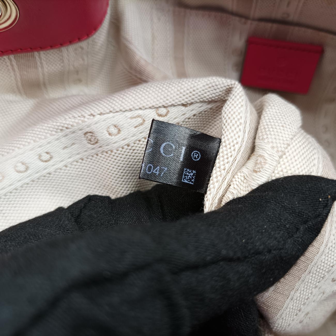 Bright Diamante Bucket Rose Leather 354229 I016921047ブライトディアマンテ バケット ローズ レッド レザー 354229 I016921047