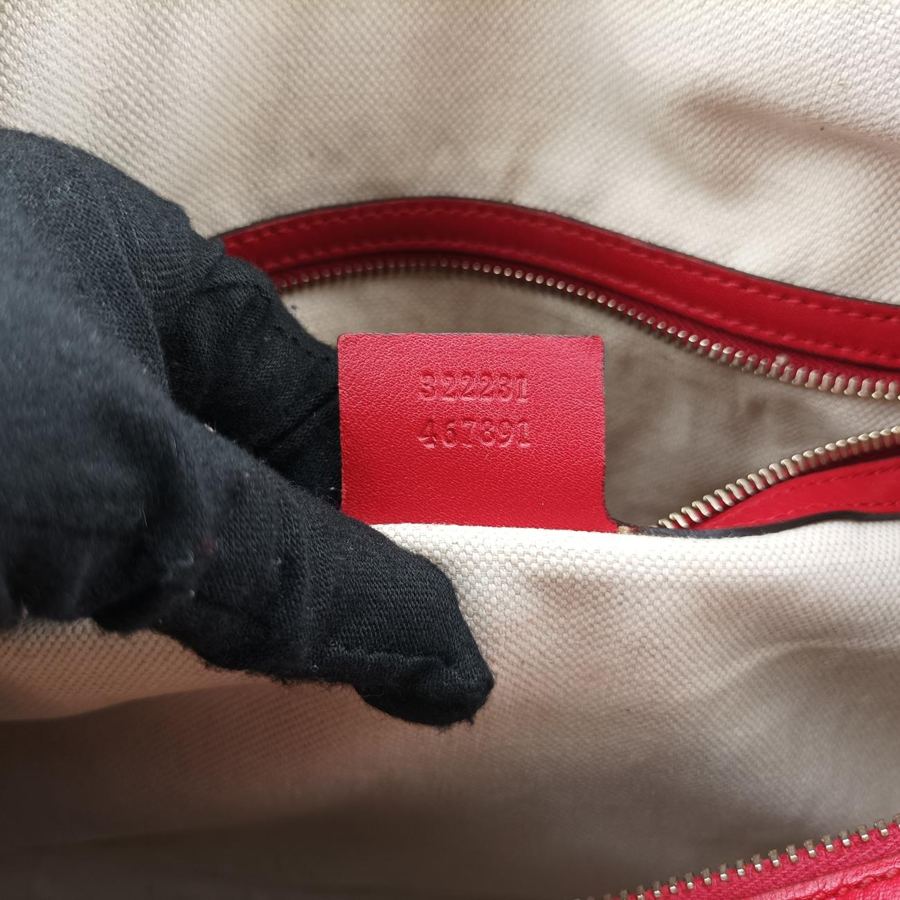 Microguccissima Joy beige×red PVC coated canvas x leather 322231 G018402383マイクログッチシマ ベージュ×レッド PVCコーティングキャンバス×レザー 322231 G018402383