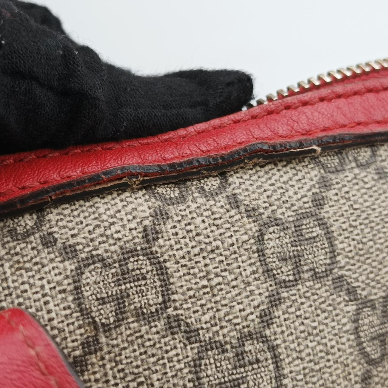 Microguccissima Joy beige×red PVC coated canvas x leather 322231 G018402383マイクログッチシマ ベージュ×レッド PVCコーティングキャンバス×レザー 322231 G018402383