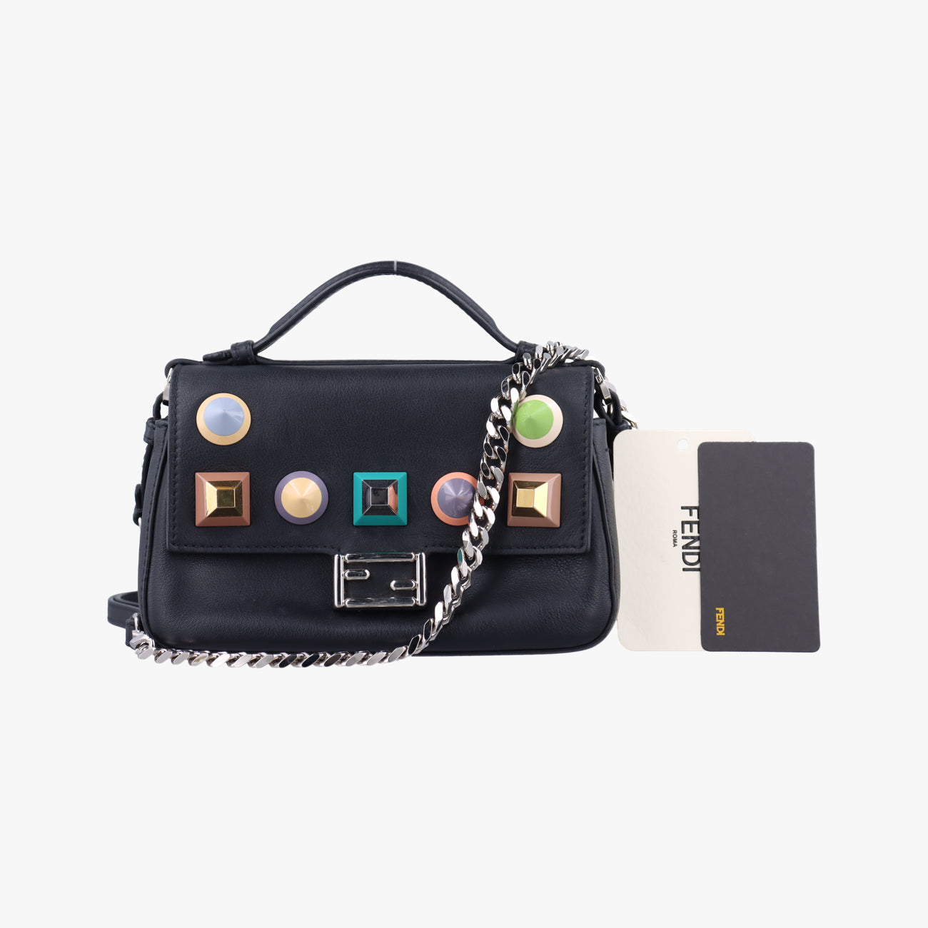 Micro Monster Double Baguette Black×Multicolour Leather 8M0371 8M0371-SF5-178-8241マイクロモンスター ダブルバゲット ブラック×マルチカラー レザー 8M0371 8M0371-SF5-178-8241