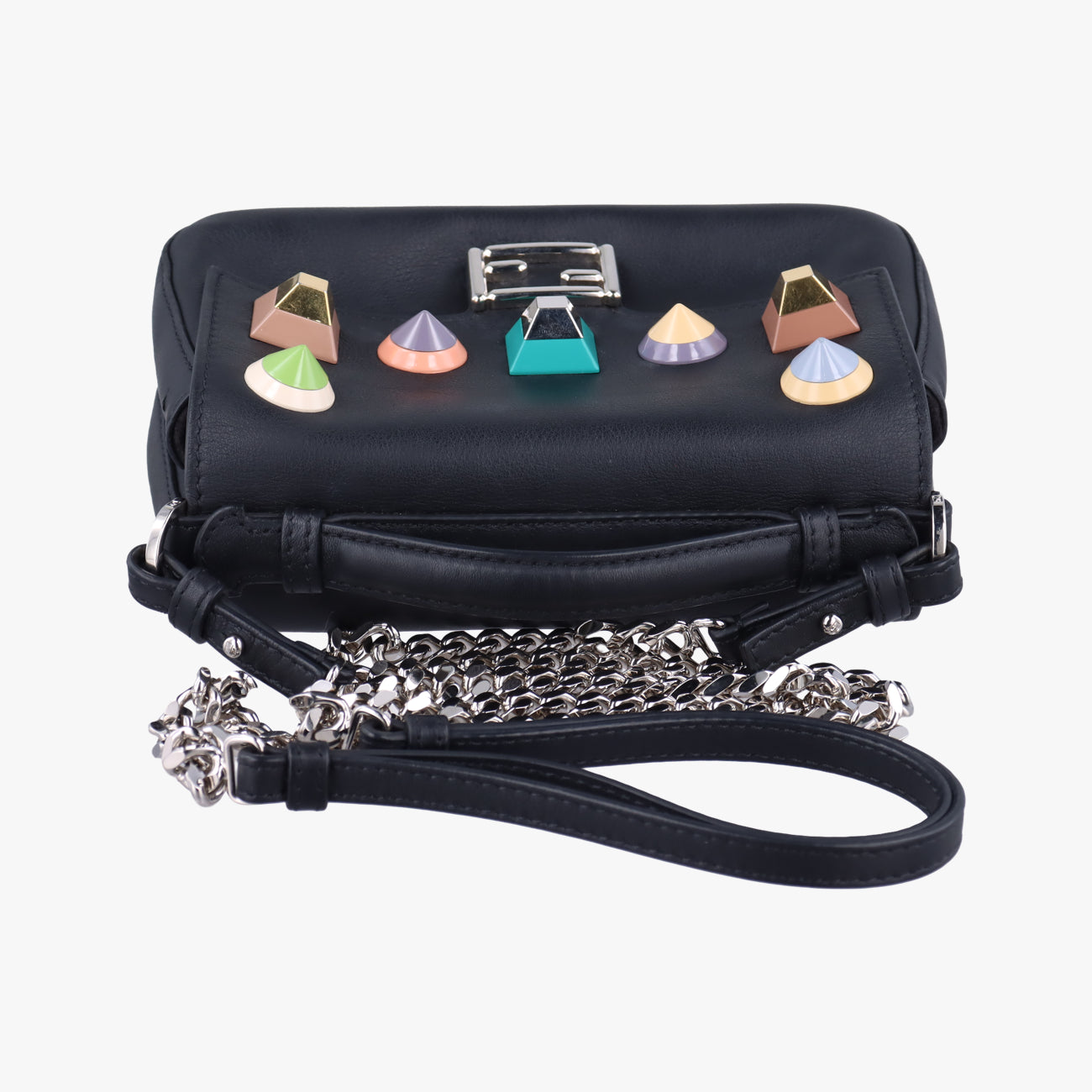 Micro Monster Double Baguette Black×Multicolour Leather 8M0371 8M0371-SF5-178-8241マイクロモンスター ダブルバゲット ブラック×マルチカラー レザー 8M0371 8M0371-SF5-178-8241