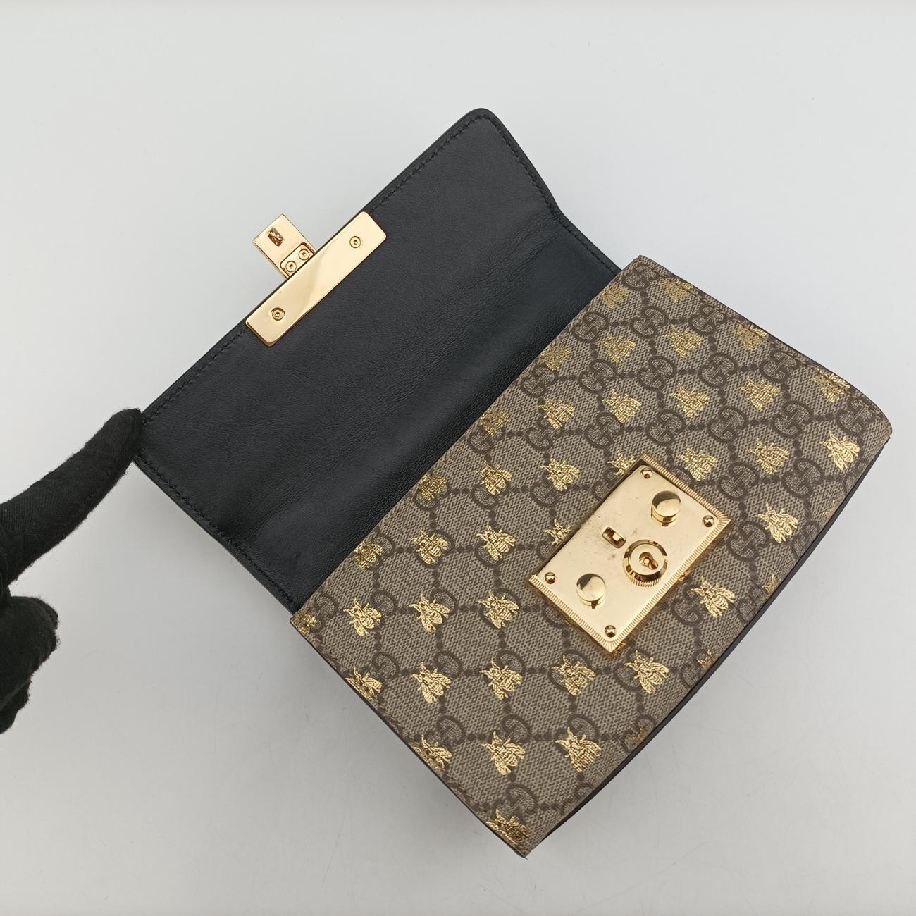 Padlock beige×black PVC coated canvas 409487 A030968460パドロック ベージュ×ブラック PVCコーティングキャンバス 409487 A030968460