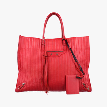 Quilted Papier A4 Tote Red Leather 236701.6502 515859キルティングペーパーA4トートバッグ レッド レザー 236701.6502 515859