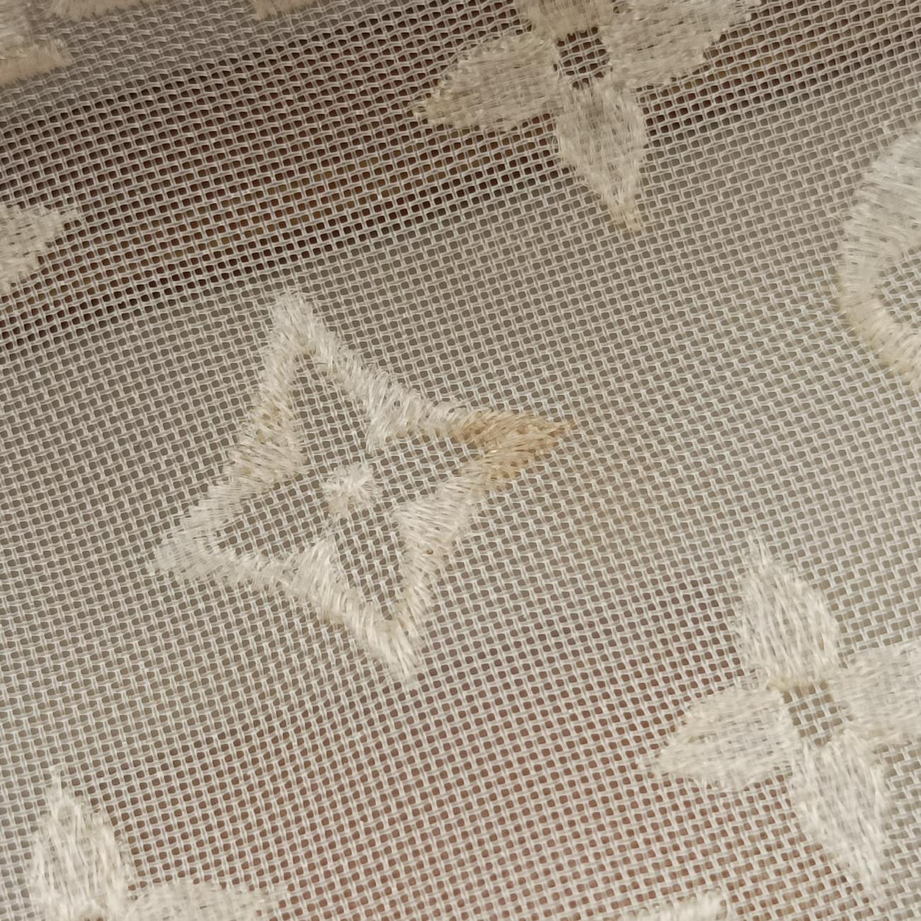 Transparence Lockit East West white Ikat nylon canvas× leather M40701 FO0142トランスペアレンス ロックイット イーストウエスト ホワイト イカットナイロンキャンバス×レザー M40701 FO0142