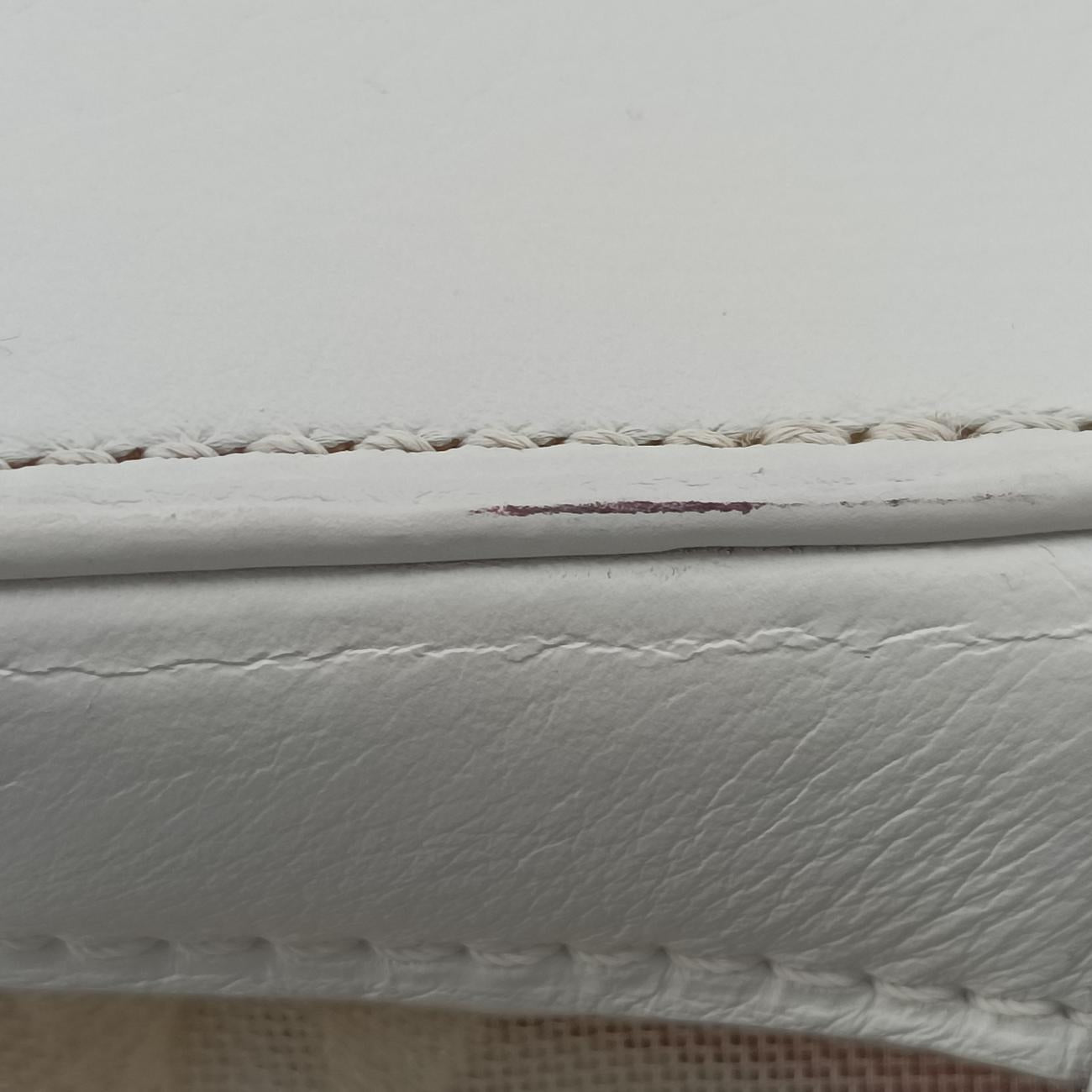 Transparence Lockit East West white Ikat nylon canvas× leather M40701 FO0142トランスペアレンス ロックイット イーストウエスト ホワイト イカットナイロンキャンバス×レザー M40701 FO0142