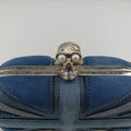 skull clutch Blue Suede×Denim 208024 000926スカルクラッチ ブルー スエード×デニム 208024 000926