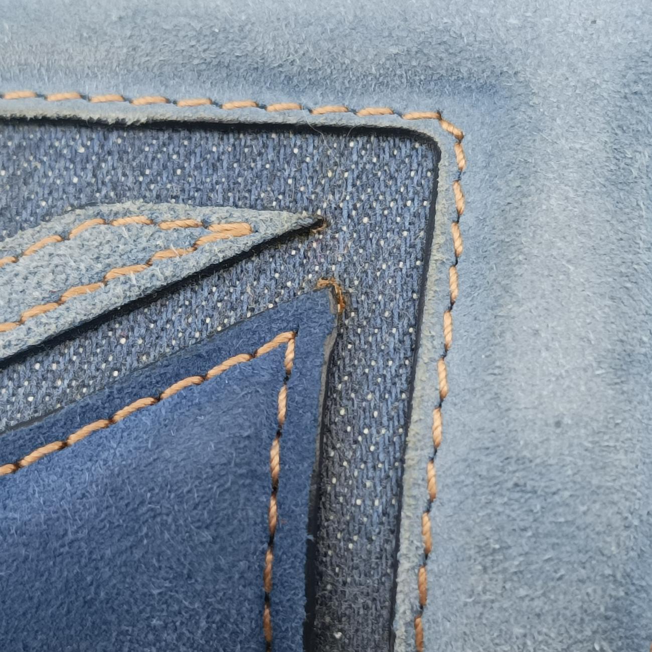 skull clutch Blue Suede×Denim 208024 000926スカルクラッチ ブルー スエード×デニム 208024 000926