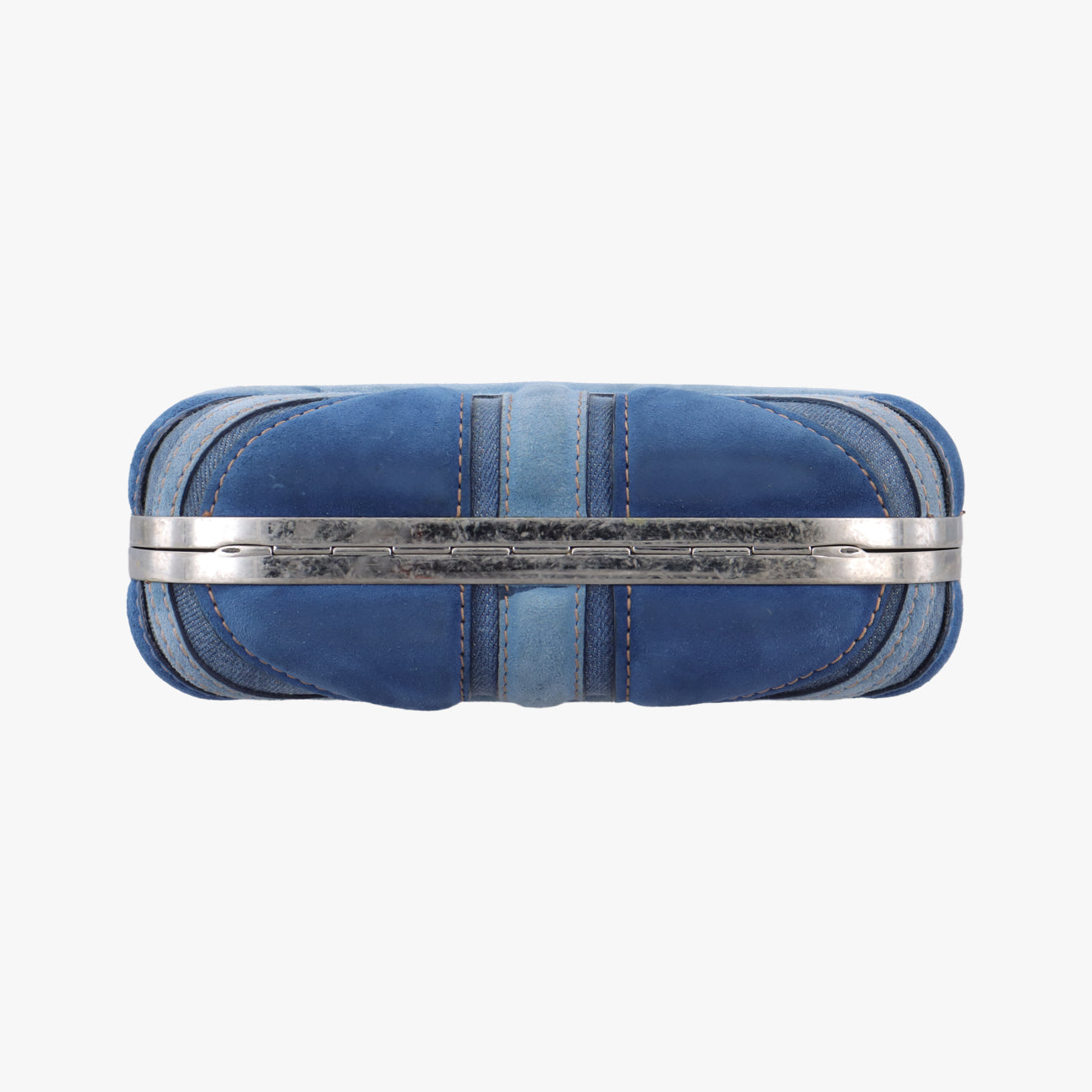 skull clutch Blue Suede×Denim 208024 000926スカルクラッチ ブルー スエード×デニム 208024 000926