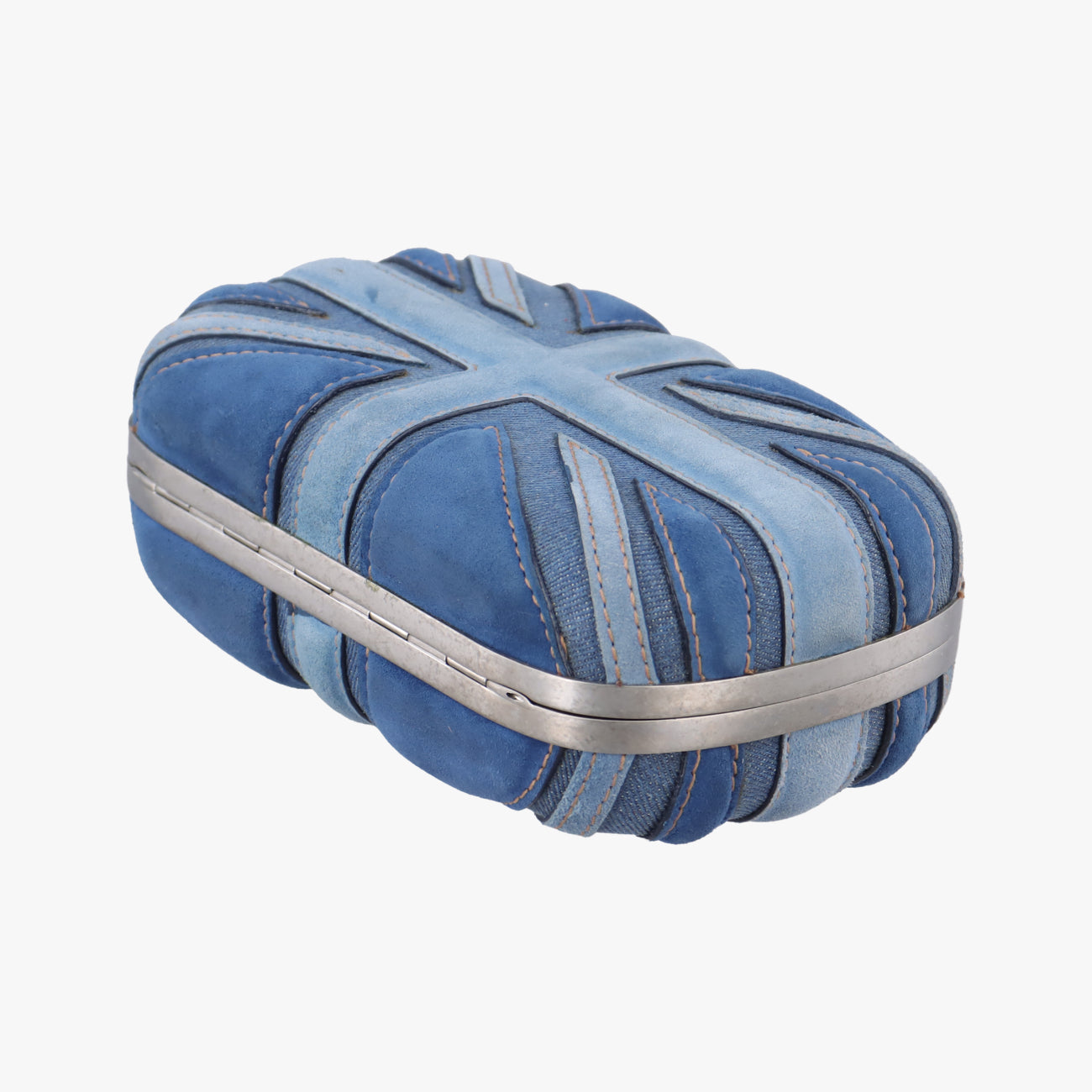 skull clutch Blue Suede×Denim 208024 000926スカルクラッチ ブルー スエード×デニム 208024 000926