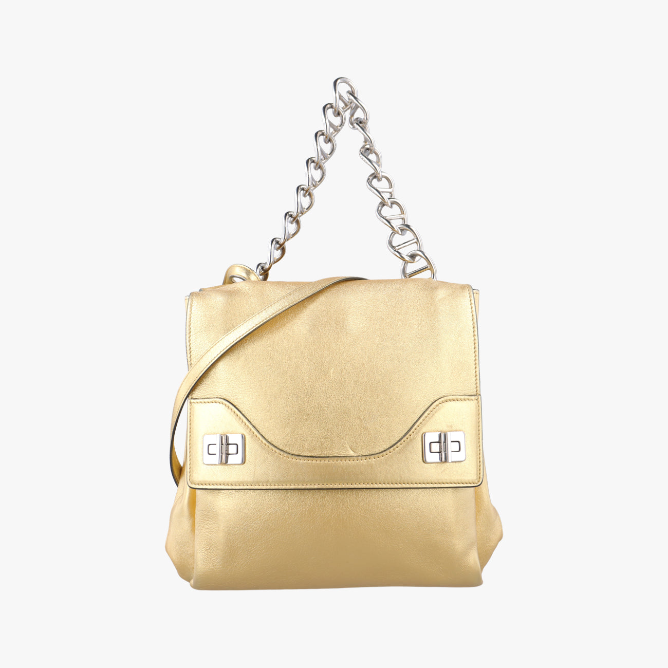 Double Flap Turn Lock Golden Leather 7/Gダブルフラップターンロック ゴールド レザー 7/G