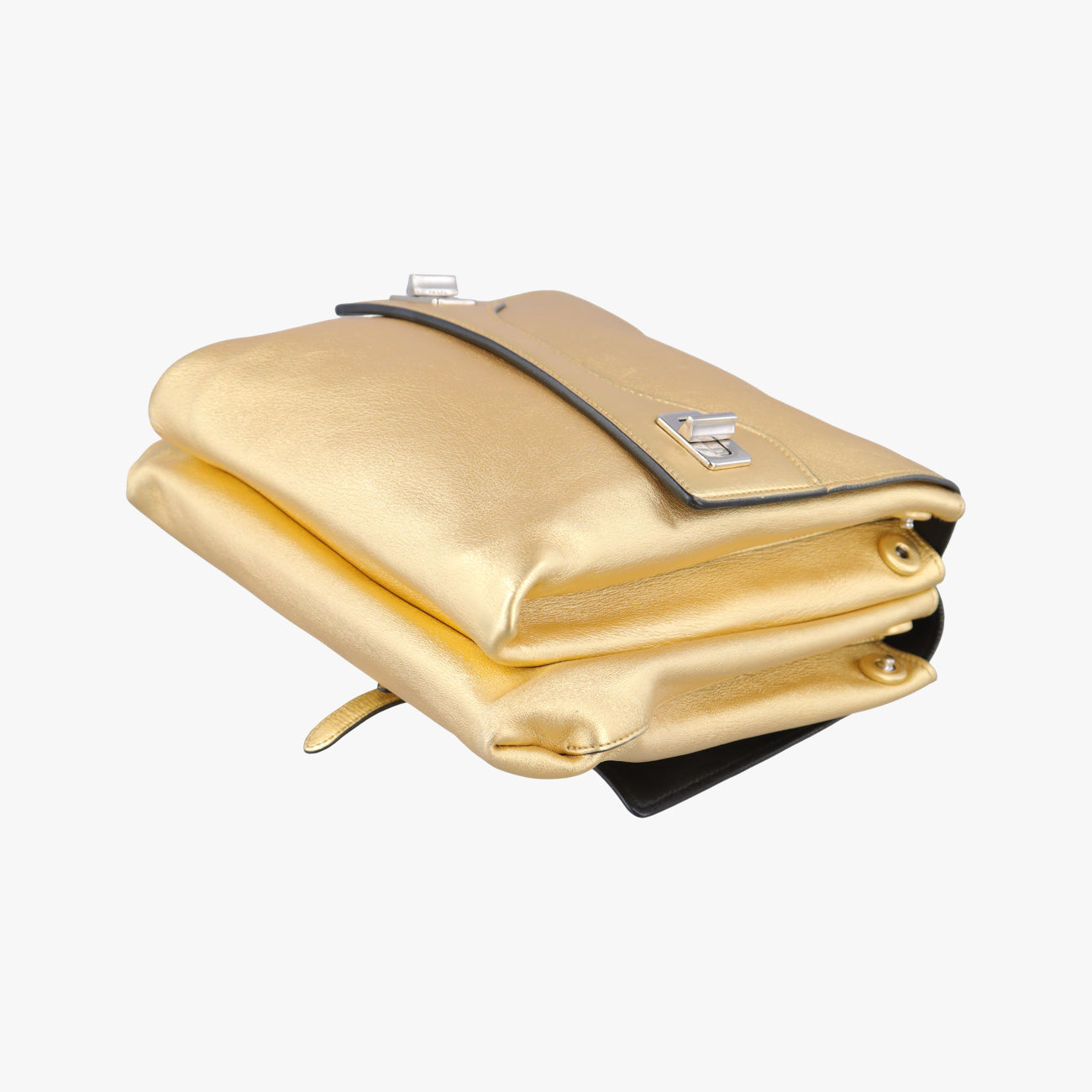 Double Flap Turn Lock Golden Leather 7/Gダブルフラップターンロック ゴールド レザー 7/G