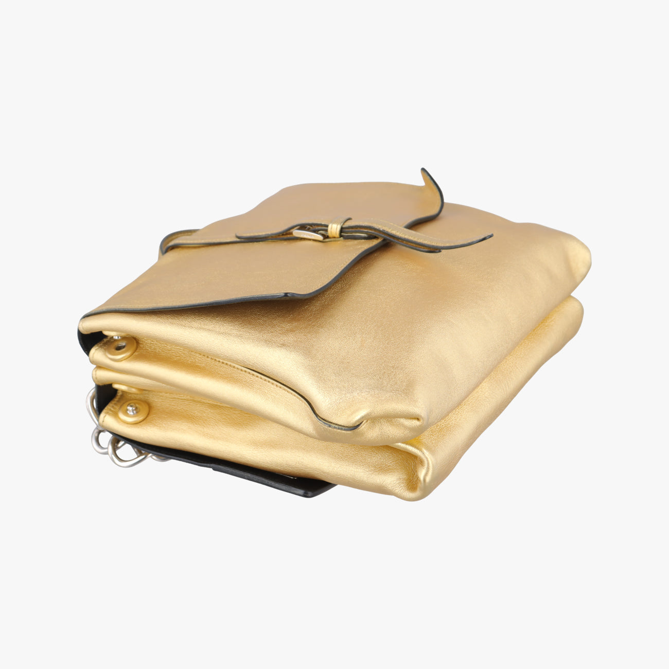 Double Flap Turn Lock Golden Leather 7/Gダブルフラップターンロック ゴールド レザー 7/G