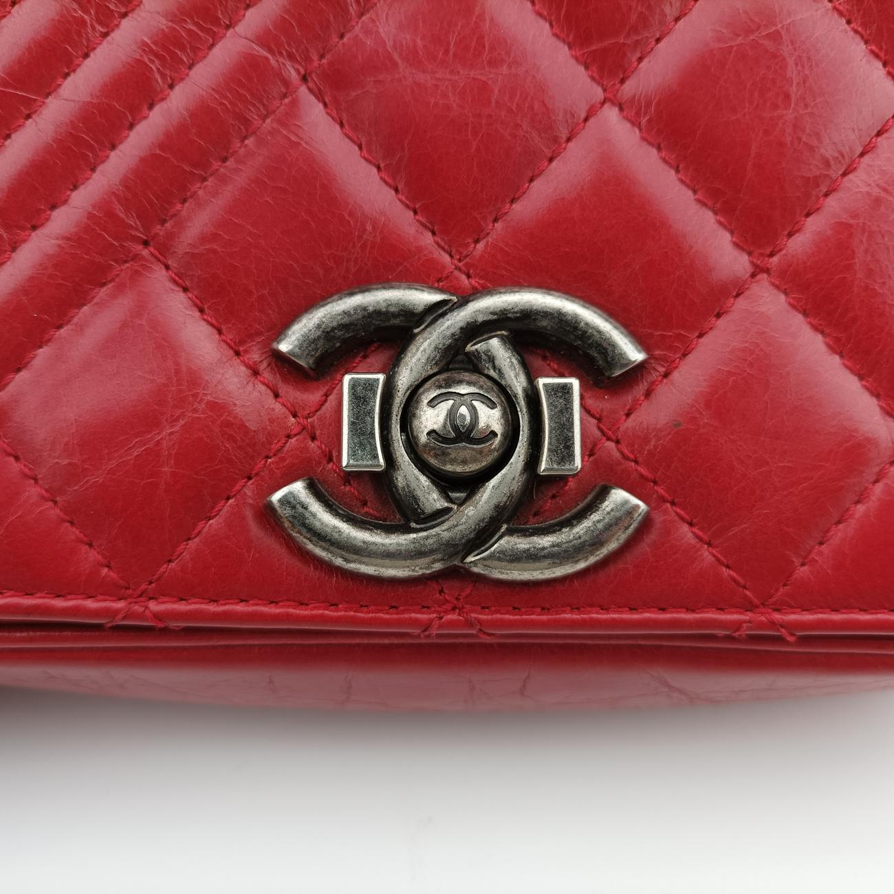 Coco Boy Flap Red lambskin 20640482ココボーイ シングルフラップ レッド ラムスキン A92796 20640482