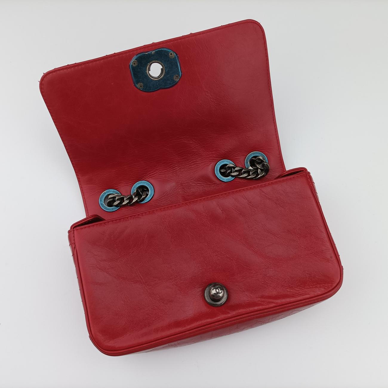 Coco Boy Flap Red lambskin 20640482ココボーイ シングルフラップ レッド ラムスキン A92796 20640482