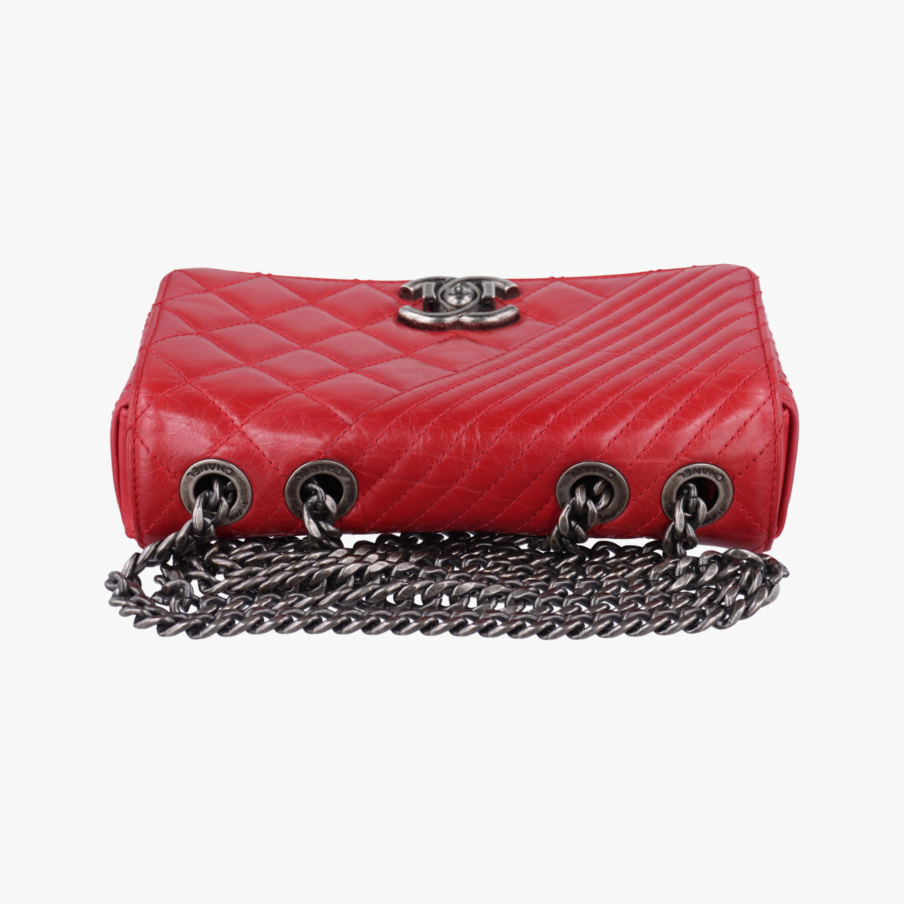 Coco Boy Flap Red lambskin 20640482ココボーイ シングルフラップ レッド ラムスキン A92796 20640482