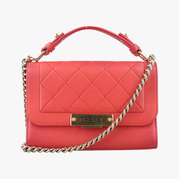 LABEL CLICK Diana Flap Matelasse Orange Leather A93701 23592928クリックラベル オレンジ レザー A93701 23592928