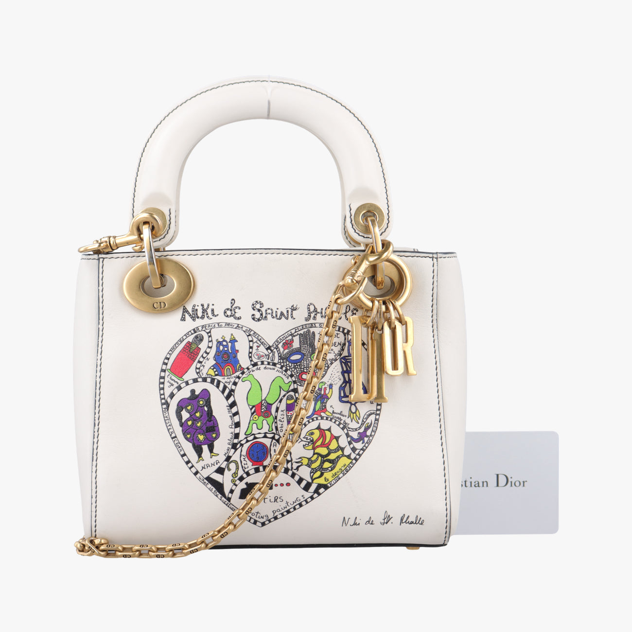 Niki de Saint Phalle Lady Dior White×Multicolour Leather 04-MA-1127ニキ ドゥ サンファル レディ ディオール ホワイト×マルチカラー レザー 04-MA-1127