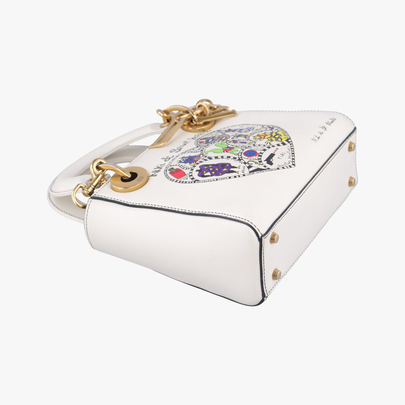 Niki de Saint Phalle Lady Dior White×Multicolour Leather 04-MA-1127ニキ ドゥ サンファル レディ ディオール ホワイト×マルチカラー レザー 04-MA-1127