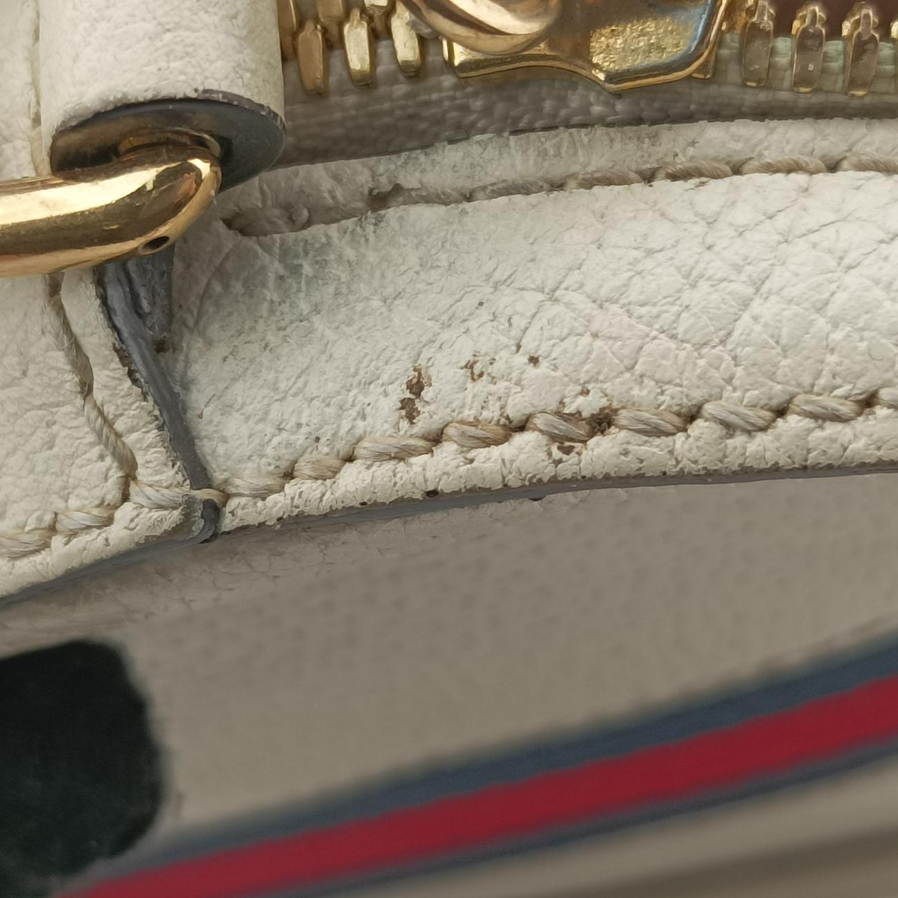 Ophidia White×red×navy Leather 550618 Lot number unknownオフィディア ホワイト×レッド×ネイビー レザー 550618 製番不明