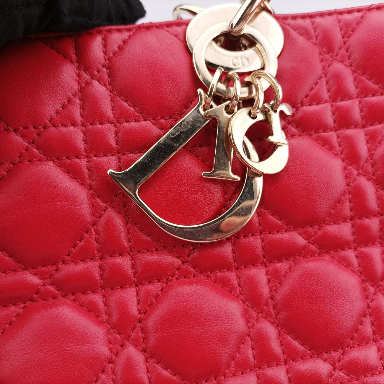 Cannage Dior Soft Shopping Red lambskin 01-BO-1103ディオールソフト レッド ラムスキン 01-BO-1103