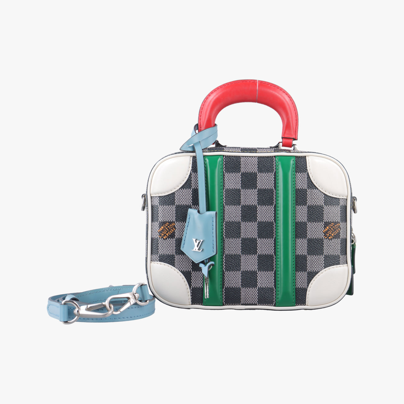 VALISETTE BB Noir x White x Multicolor Damier Multicolor×calf leather N40233 RI2159 ICチップヴァリゼットBB ノワール×ホワイト×マルチカラ ダミエ マルチカラー×カーフレザー N40233 RI2159 ICチップ