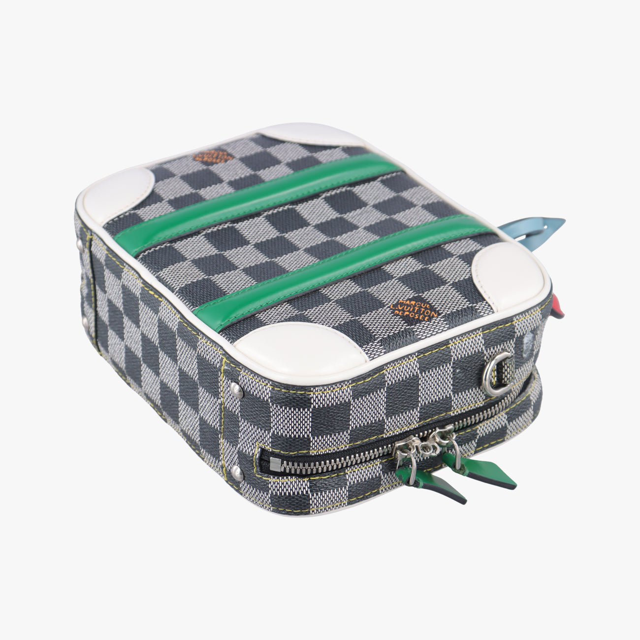 VALISETTE BB Noir x White x Multicolor Damier Multicolor×calf leather N40233 RI2159 ICチップヴァリゼットBB ノワール×ホワイト×マルチカラ ダミエ マルチカラー×カーフレザー N40233 RI2159 ICチップ