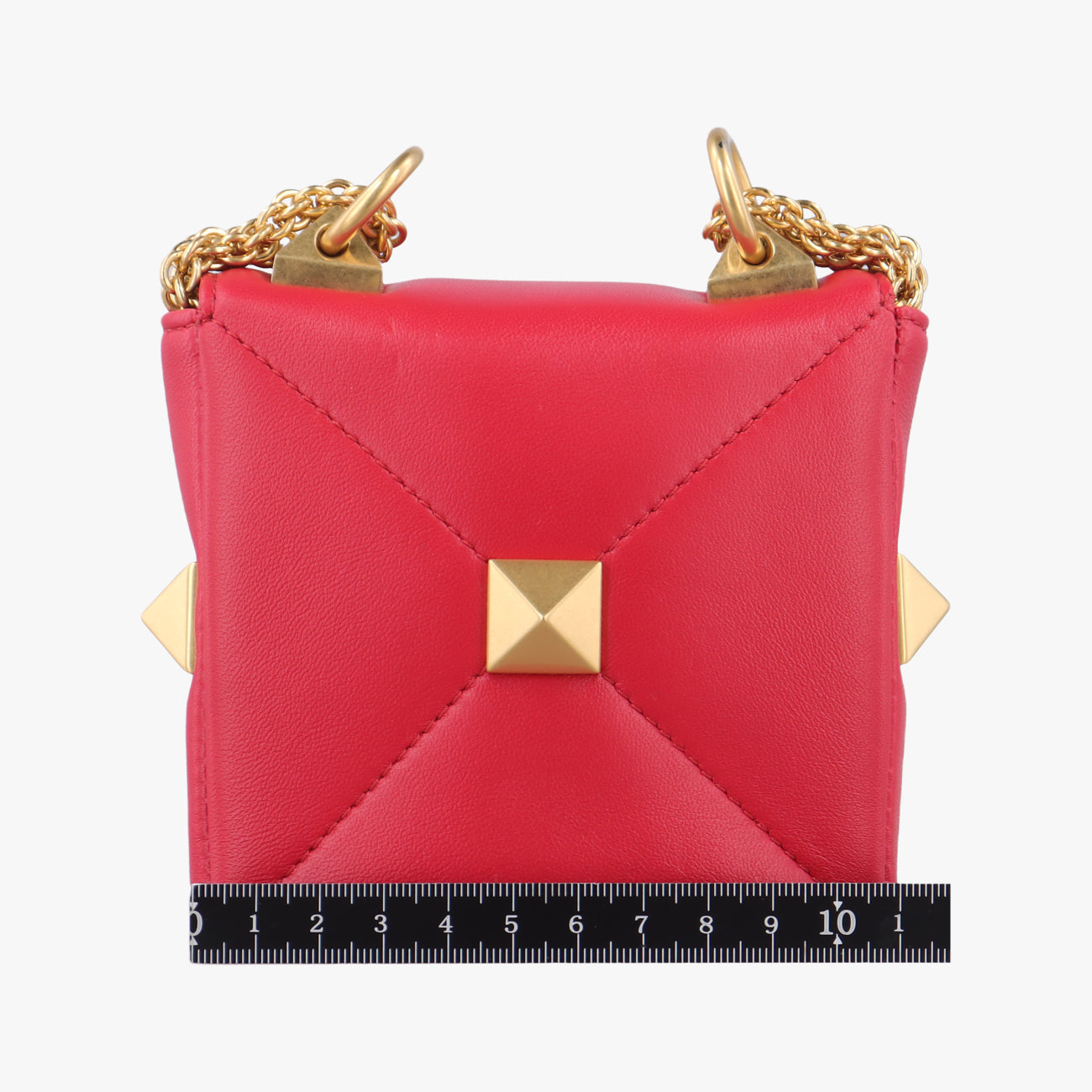 Galvani Roman Stud Flap Red Leather ICチップガルヴァーニ ローマン スタッド フラップ レッド レザー ICチップ