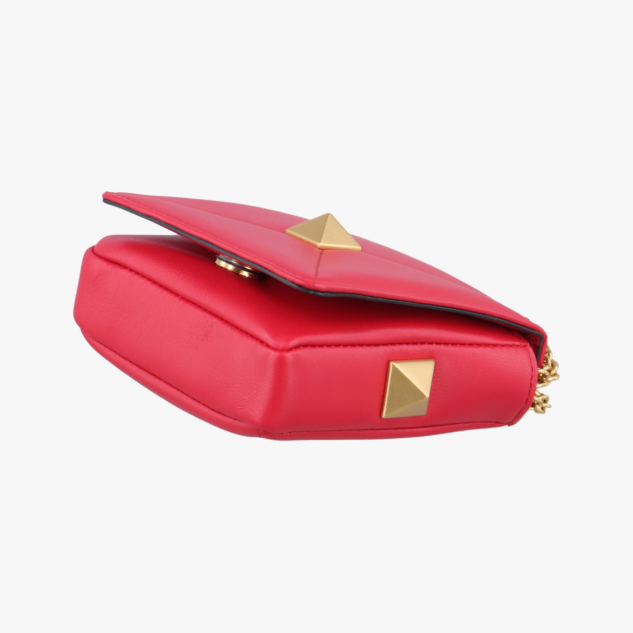 Galvani Roman Stud Flap Red Leather ICチップガルヴァーニ ローマン スタッド フラップ レッド レザー ICチップ
