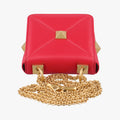 Galvani Roman Stud Flap Red Leather ICチップガルヴァーニ ローマン スタッド フラップ レッド レザー ICチップ