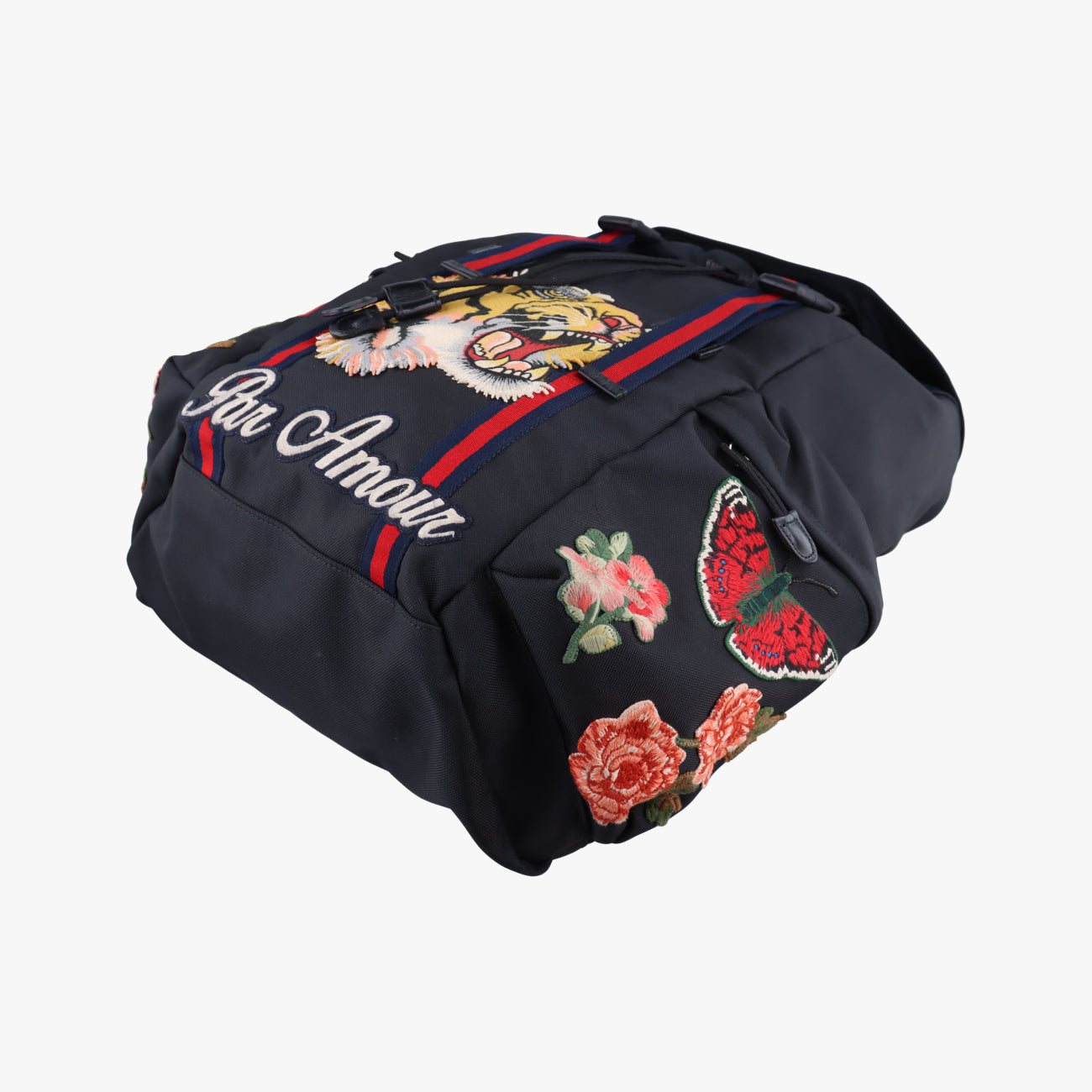 Embroidered Tiger Web Sherry LineBlack×MulticolourCanvas429037F019941959シェリーライン エンブロイダリータイガーブラック×マルチカラーキャンバス429037F019941959