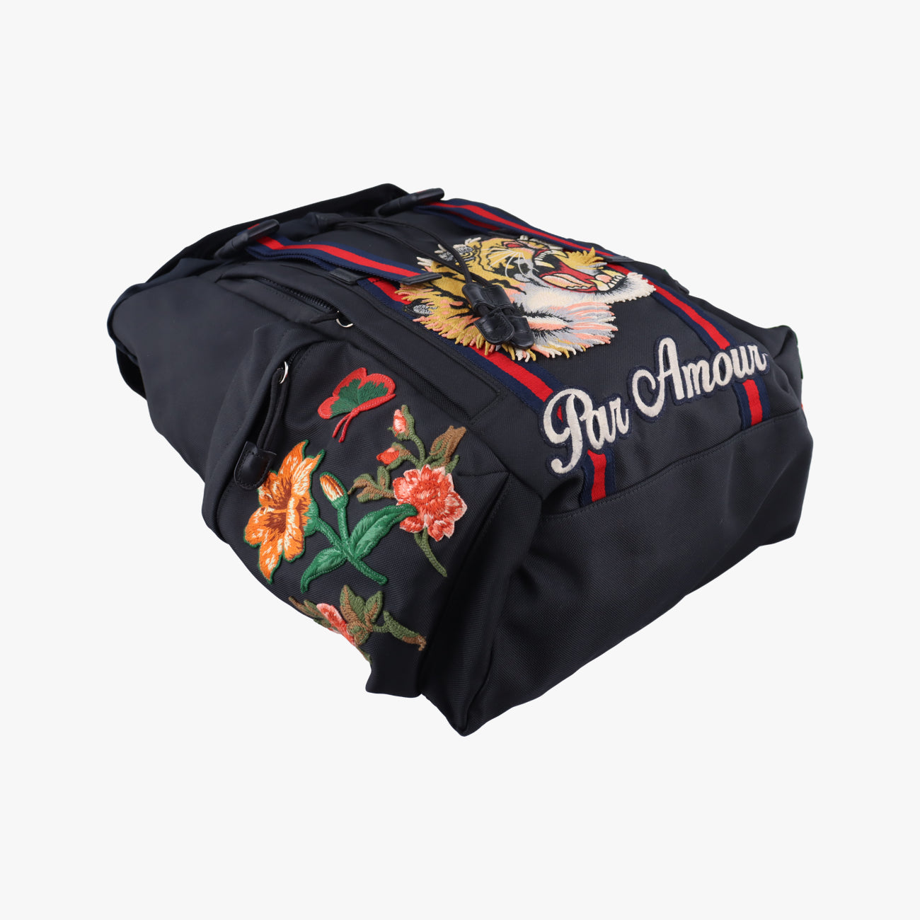 Embroidered Tiger Web Sherry LineBlack×MulticolourCanvas429037F019941959シェリーライン エンブロイダリータイガーブラック×マルチカラーキャンバス429037F019941959