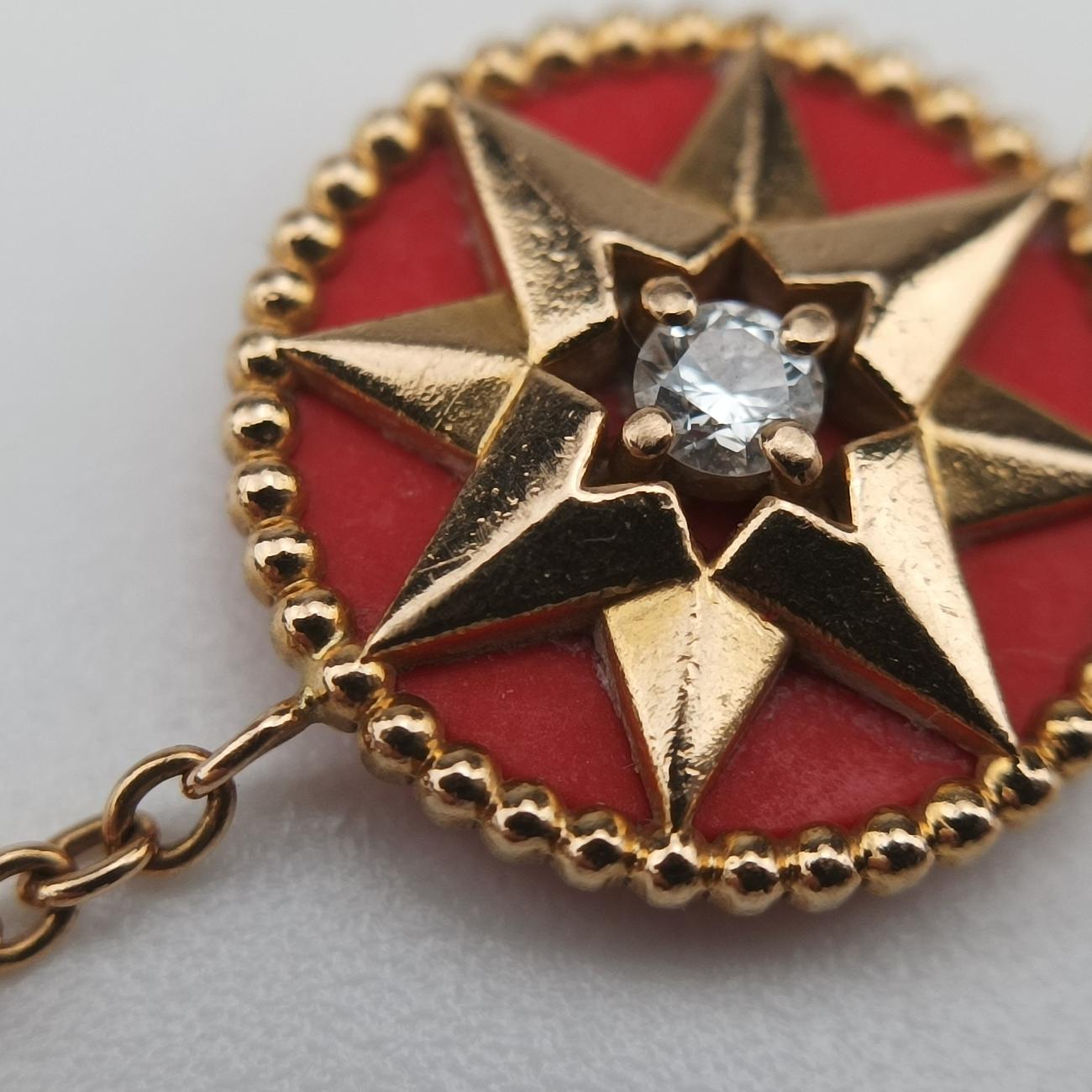 Rose des Vents medallion　 Red×golden AU750 124065ローズデヴァン メダリオン レッド×ゴールド AU750 124065