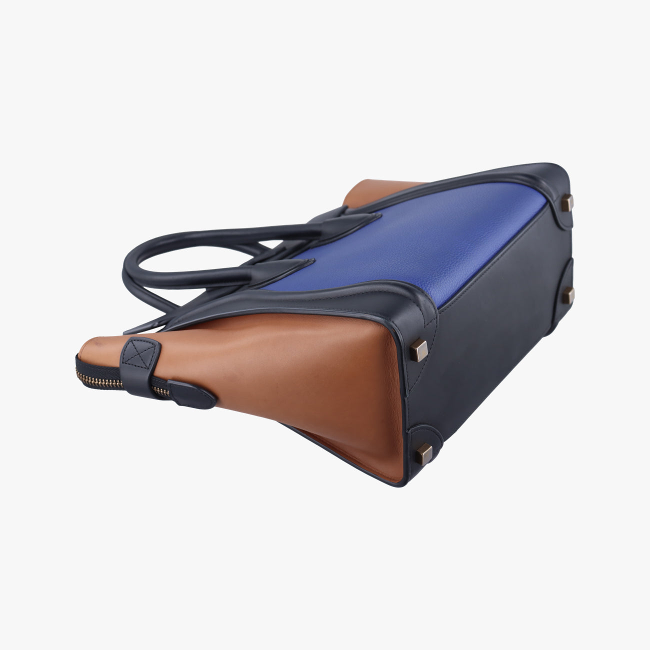 Luggage Micro shopper Blue×Black×Beige Leather S-CU-3194ラゲージマイクロショッパー ブルー×ブラック×ベージュ レザー S-CU-3194