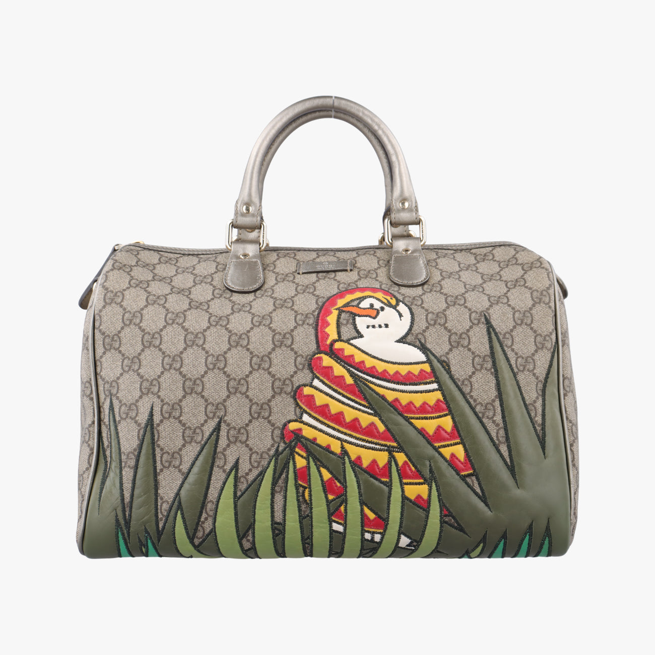 UNICEF Joy Beige×Green×multicolor PVC coated canvas 189895 E5692158ユニセフ ジョイ ベージュ×グリーン×マルチカラー PVCコーティングキャンバス 189895 E5692158