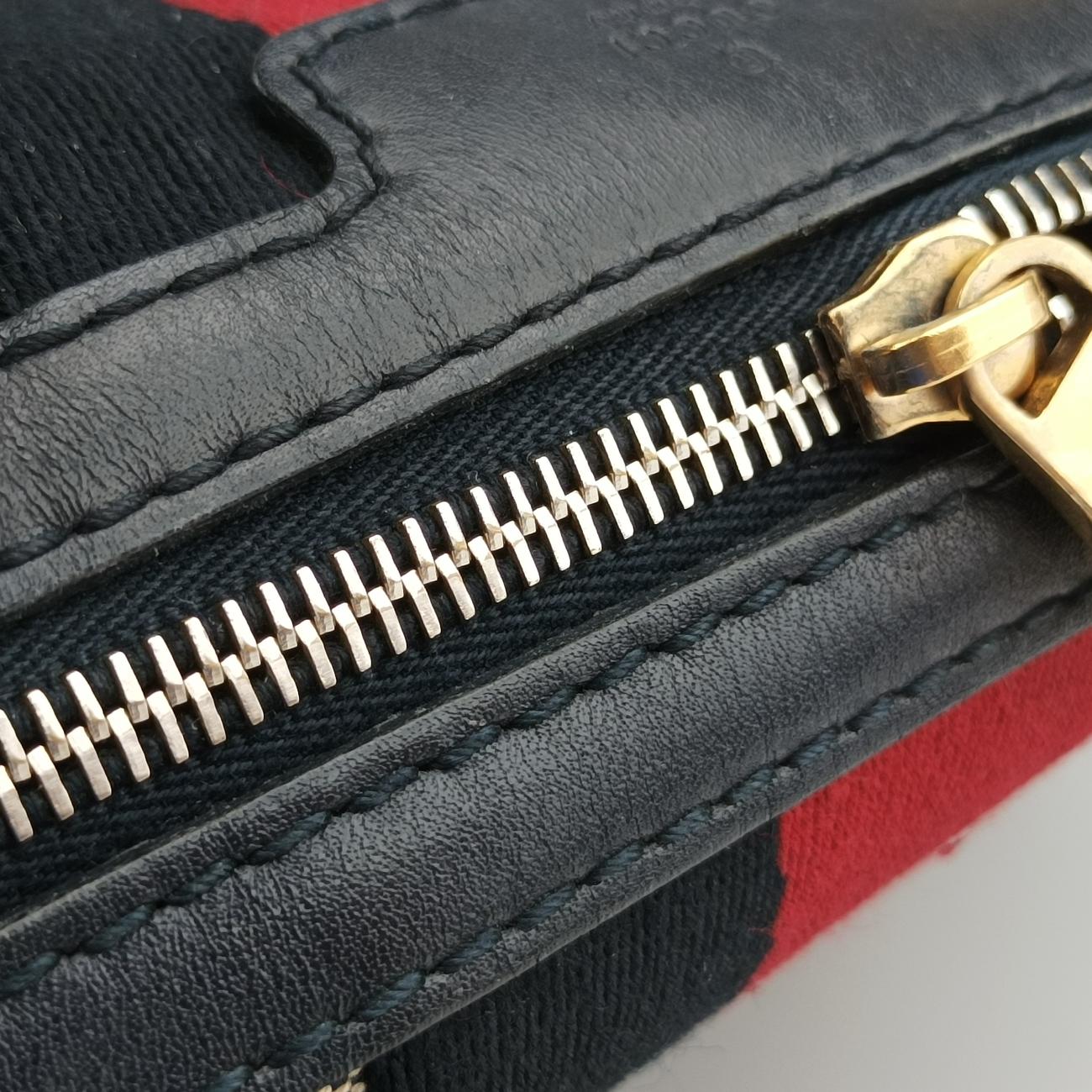 Sherry Line navy×red×beige canvas x leather 247205 H013613447シェリーライン ネイビー×レッド×ベージュ キャンバス×レザー 247205 H013613447