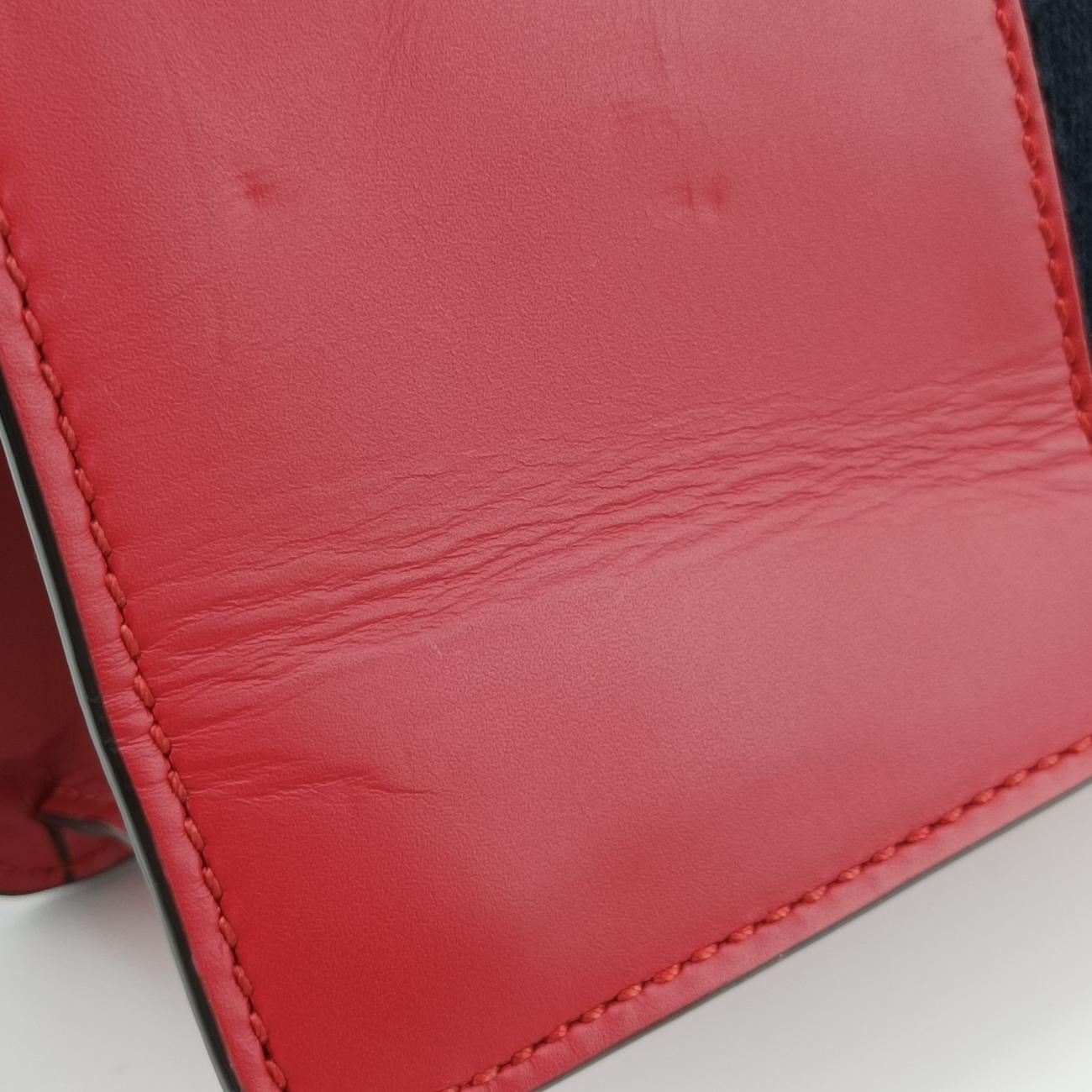 Sylvie Red×NAVY Leather 421882 I026293490シルヴィ レッド×ネイビー レザー 421882 I026293490