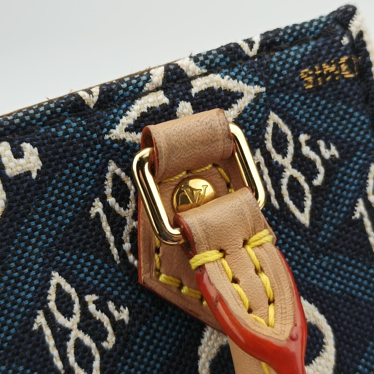 SINCE1854 Petit Sac Plat 2020AW blue×White×beige monogram jacquard M80288 SP3290 ICチップSINCE1854 プティット サックプラ 2020AW ブルー×ホワイト×ベージュ モノグラム ジャガード M80288 SP3290 ICチップ